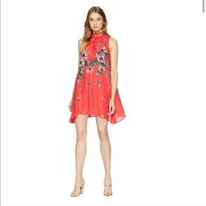 Free People Marsha Printed Lace Neck Dress